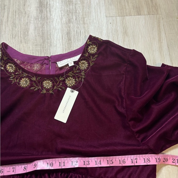 NWT Anthropologie Mayelle Velvet Babydoll Blouse Kavita Bhartia Medium - Picture 13 of 14